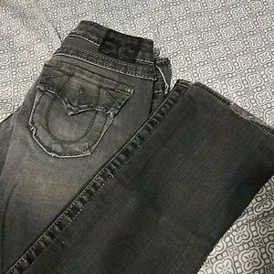 True Religion black straight leg jeans